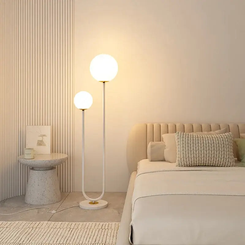 White Metal Floor Lamp