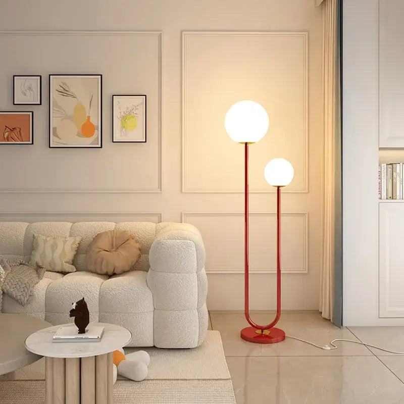 White Metal Floor Lamp