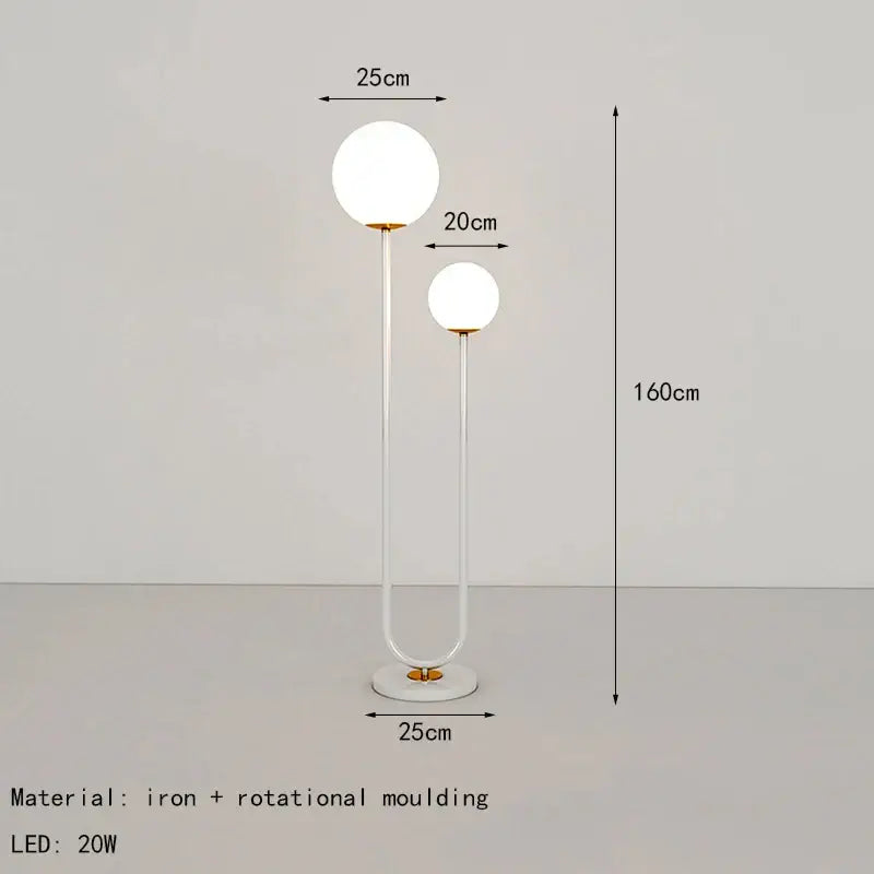 White Metal Floor Lamp
