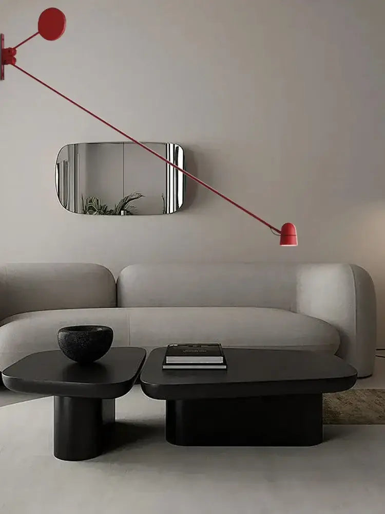 Red Black Swing Arm Sconce