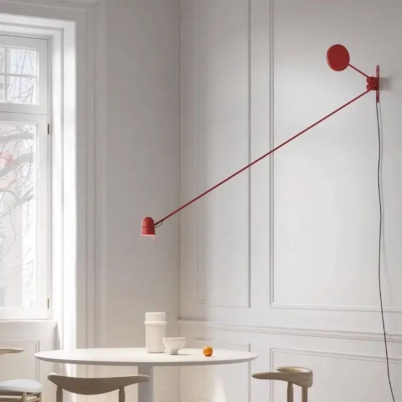 Red Black Swing Arm Sconce