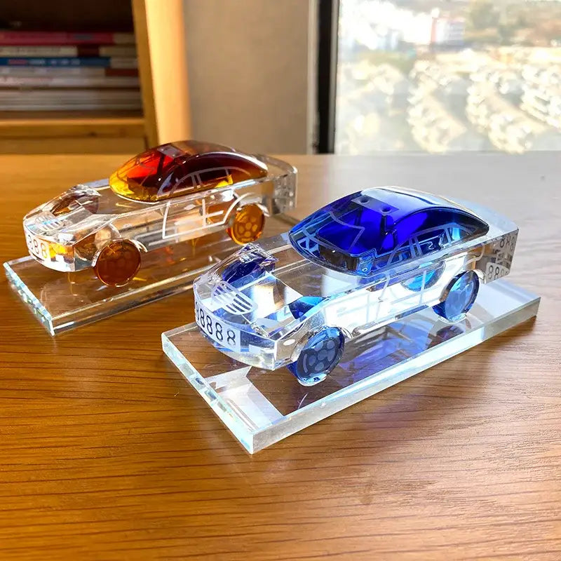 Red Blue Crystal Car Model