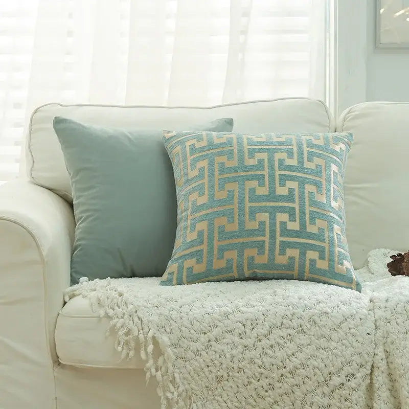 Red Cream Geometric Pillowcase