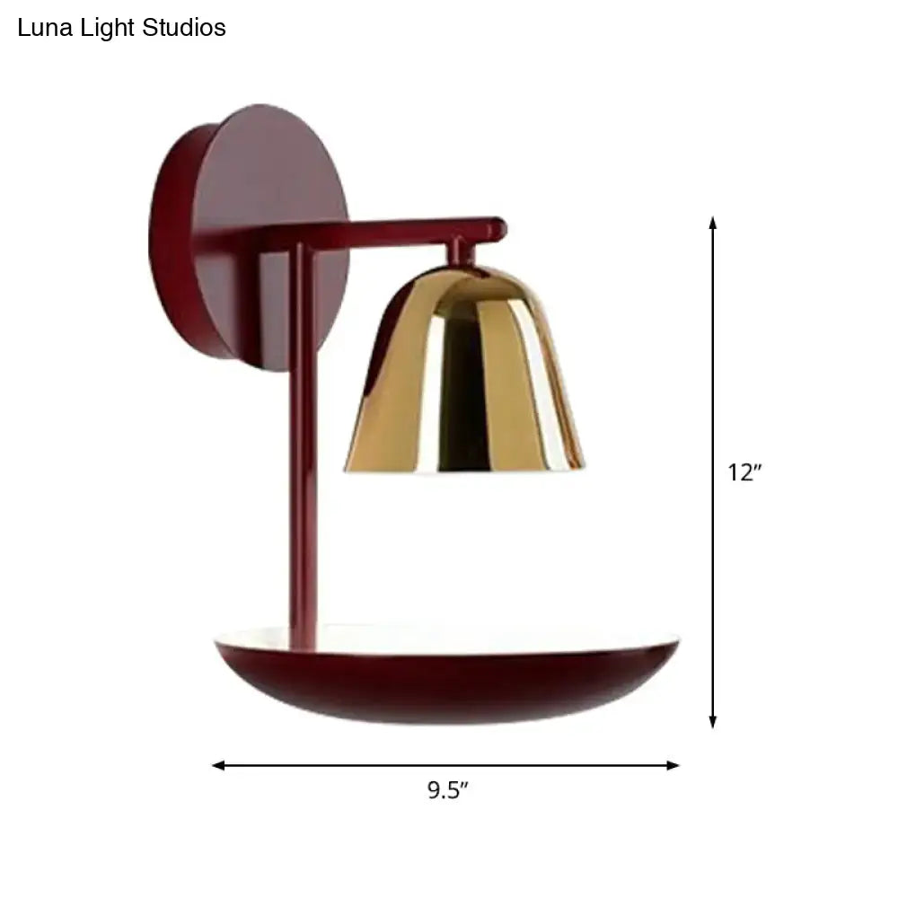 Red Gold Dome Sconce