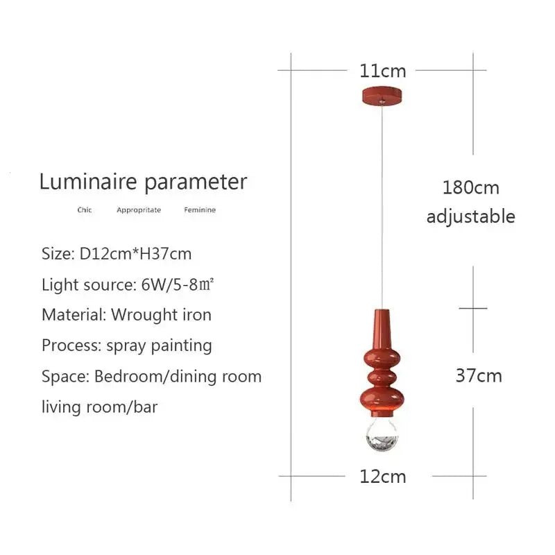 Red Green Iron Pendant