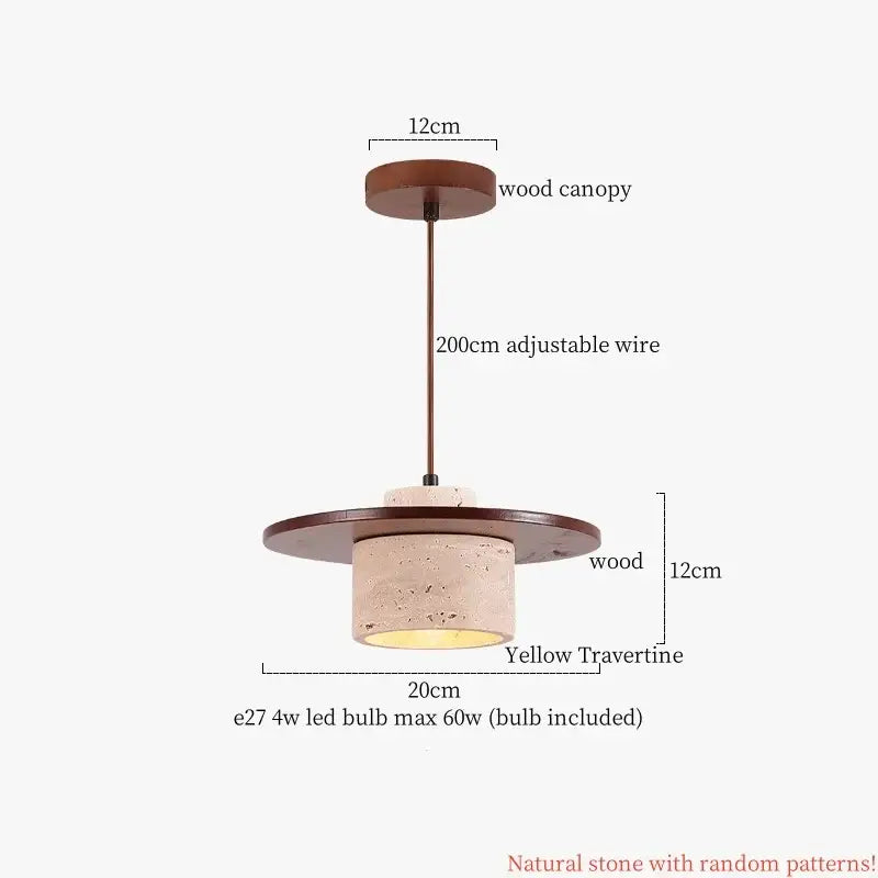 Brown Cement Cylinder Pendant