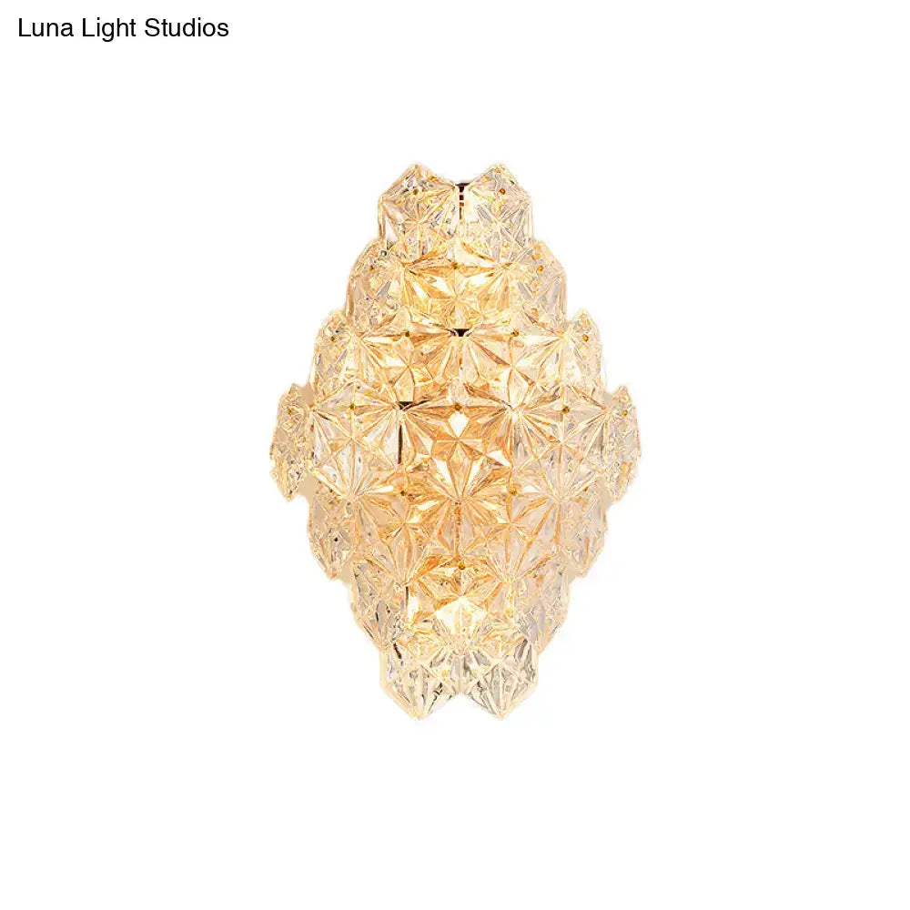 Clear Crystal Wall Sconce Direct-Wired Modern