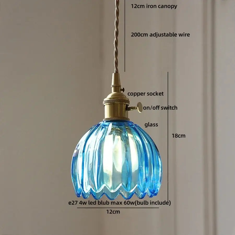 Blue Glass Dining Pendant