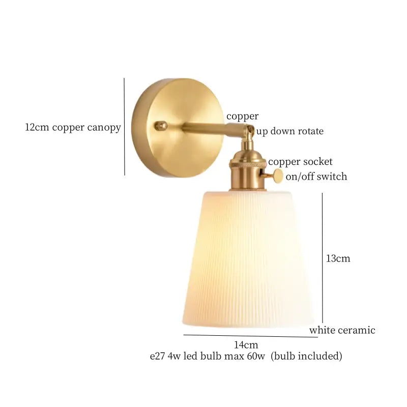 Ceramic Brass Wall Light