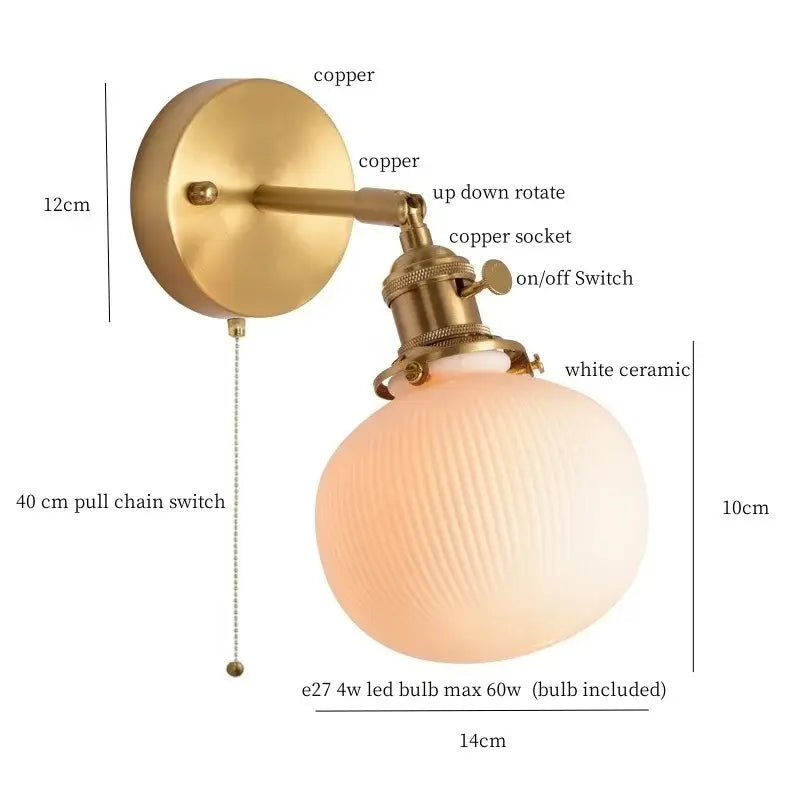 Ceramic Brass Wall Light