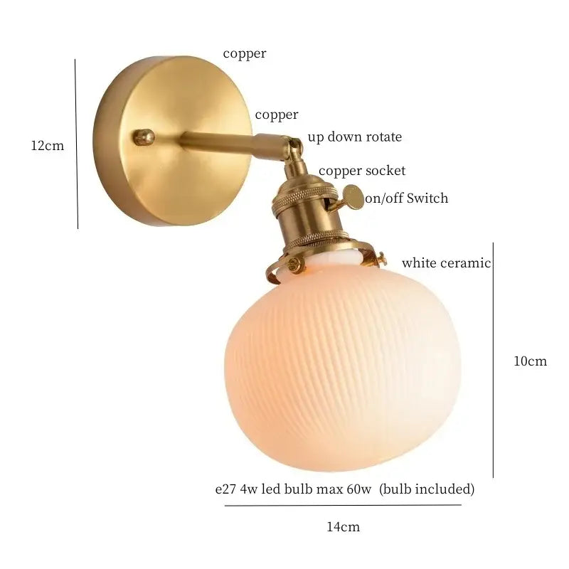Ceramic Brass Wall Light