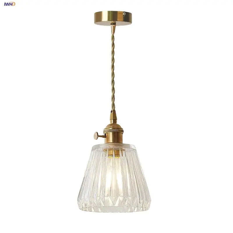 Brass Glass Kitchen Dining Pendant Light
