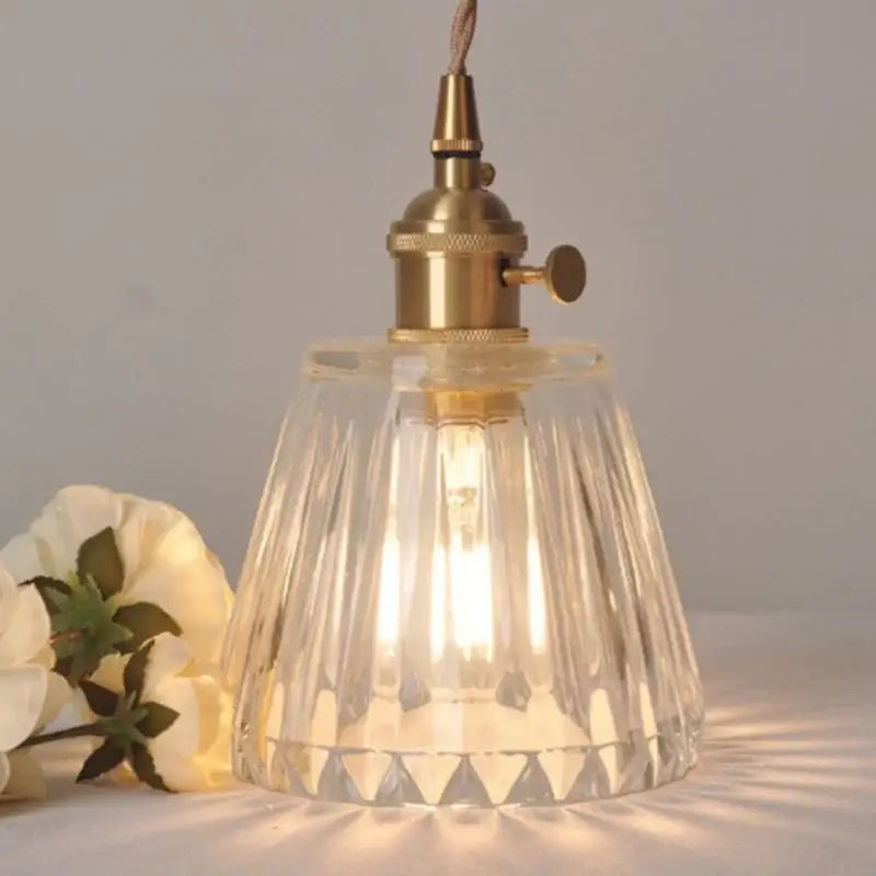 Brass Glass Kitchen Dining Pendant Light