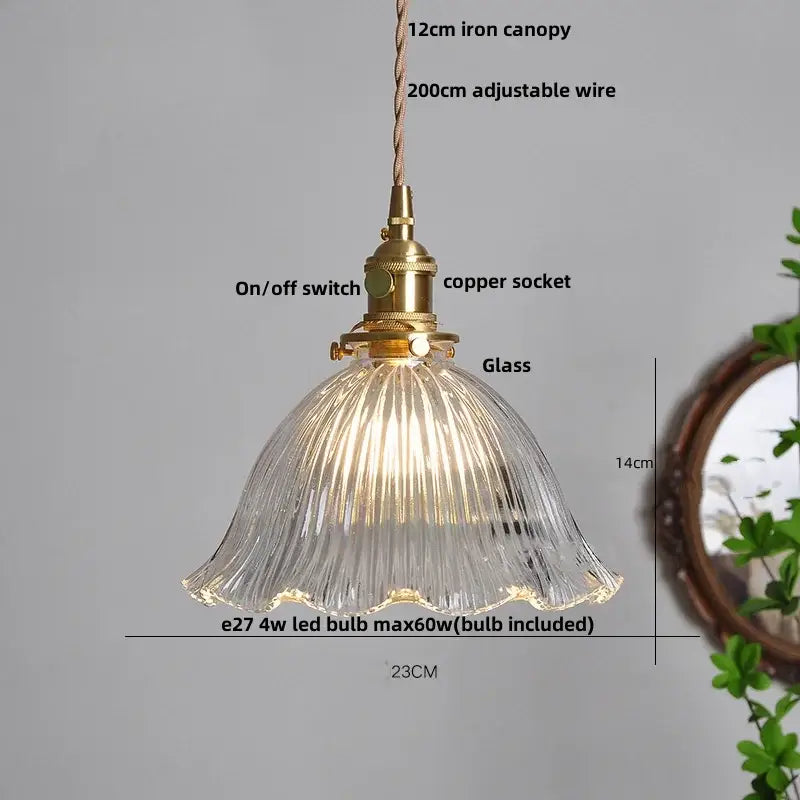 Green Glass Kitchen Living Pendant Light