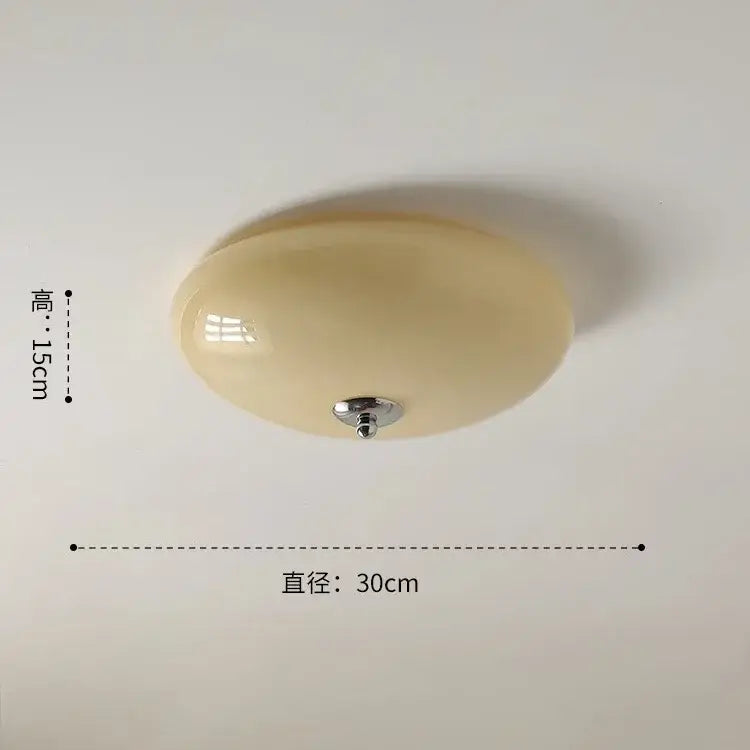 Cream Glass Round Ceiling