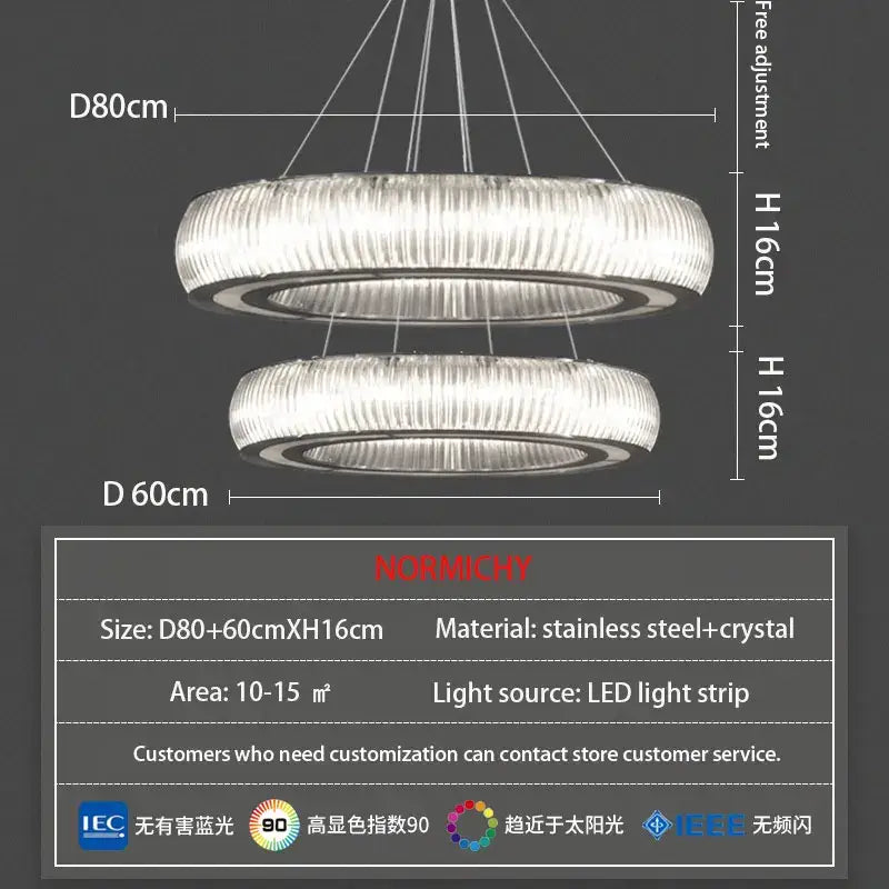 Crystal LED 120cm Ceiling Chandelier