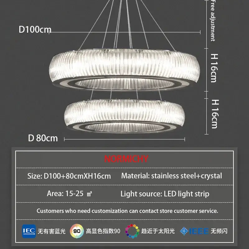 Crystal LED 120cm Ceiling Chandelier