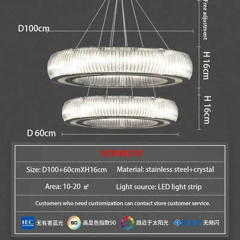 Crystal LED 120cm Ceiling Chandelier