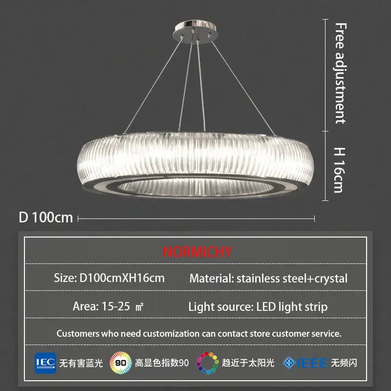 Crystal LED 120cm Ceiling Chandelier