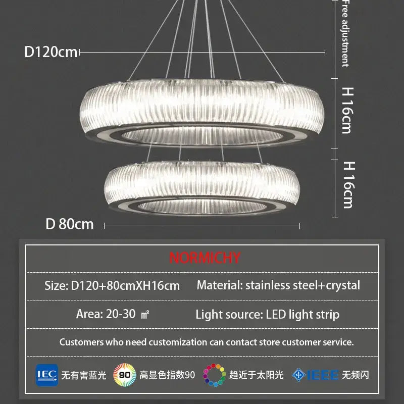 Crystal LED 120cm Ceiling Chandelier