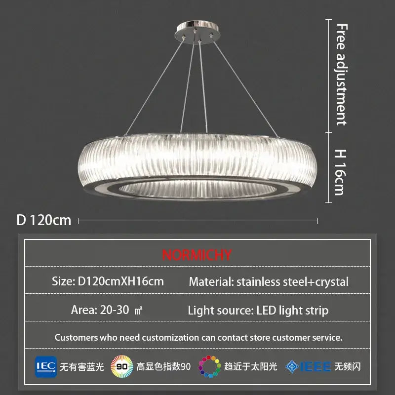 Crystal LED 120cm Ceiling Chandelier