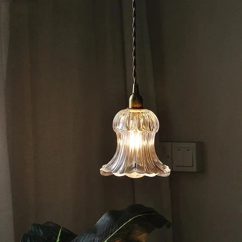 Brass Glass Adjustable Dining Pendant Light