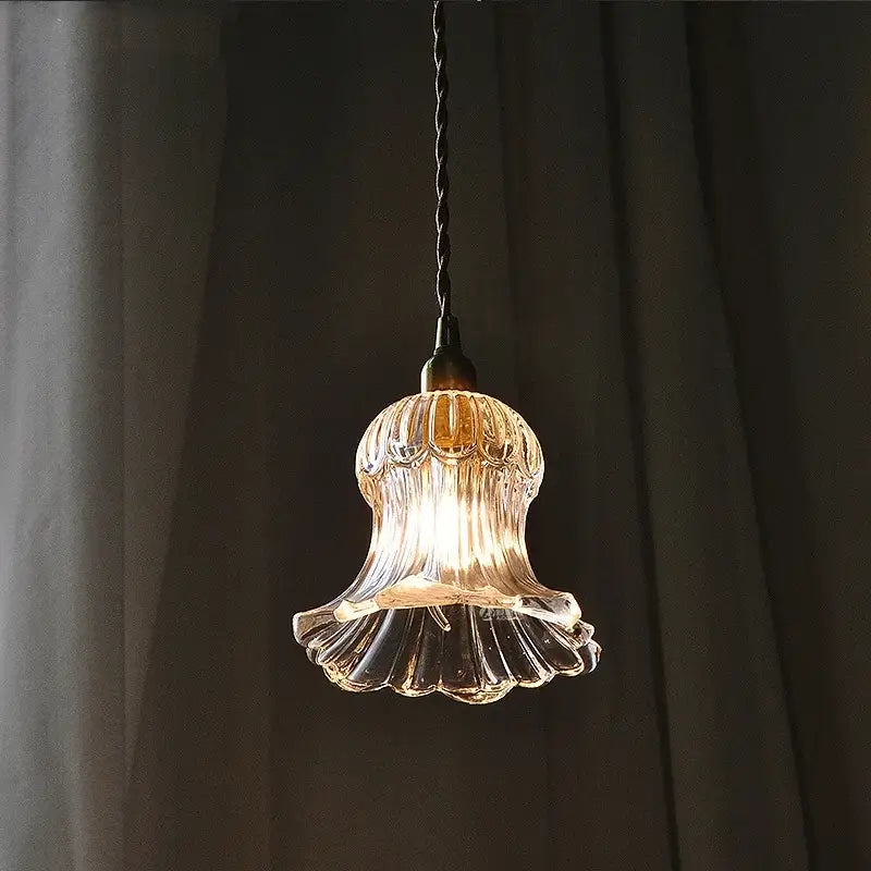 Brass Glass Adjustable Dining Pendant Light
