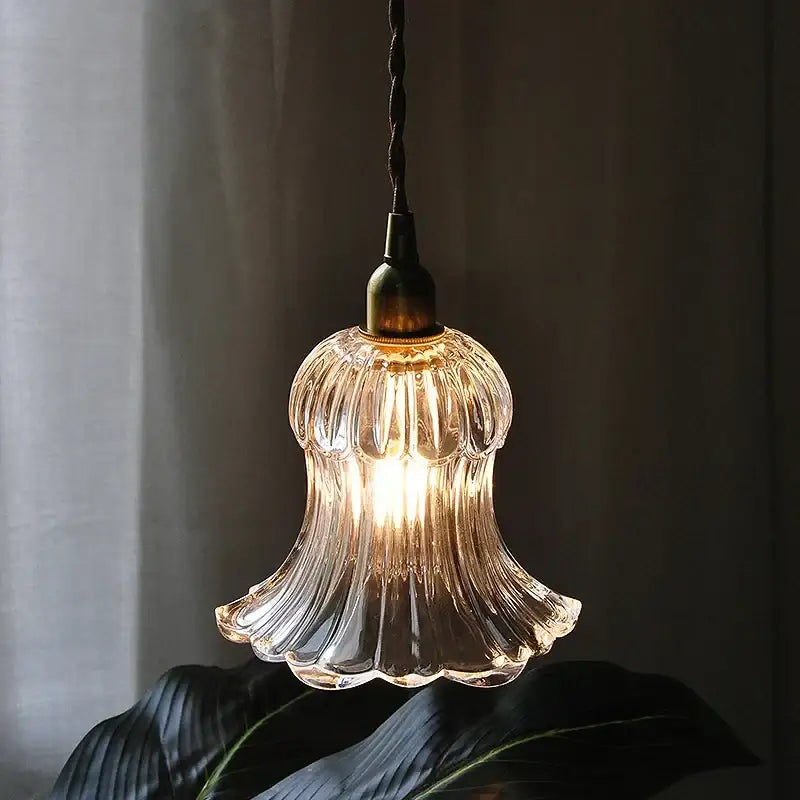 Brass Glass Adjustable Dining Pendant Light