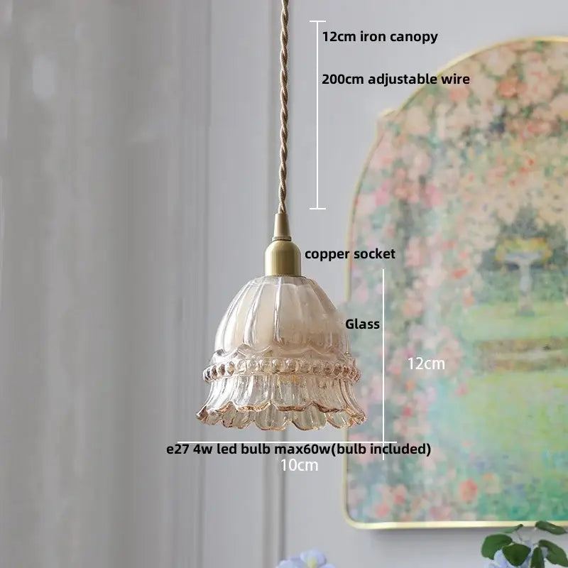 Brass Glass Adjustable Dining Pendant Light