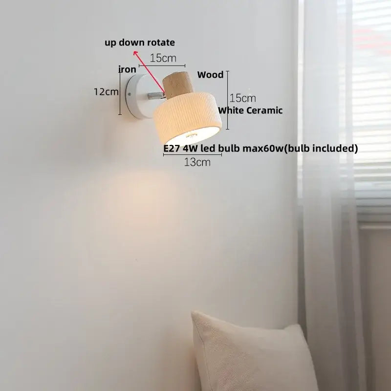 Ceramic Wood Wall Light