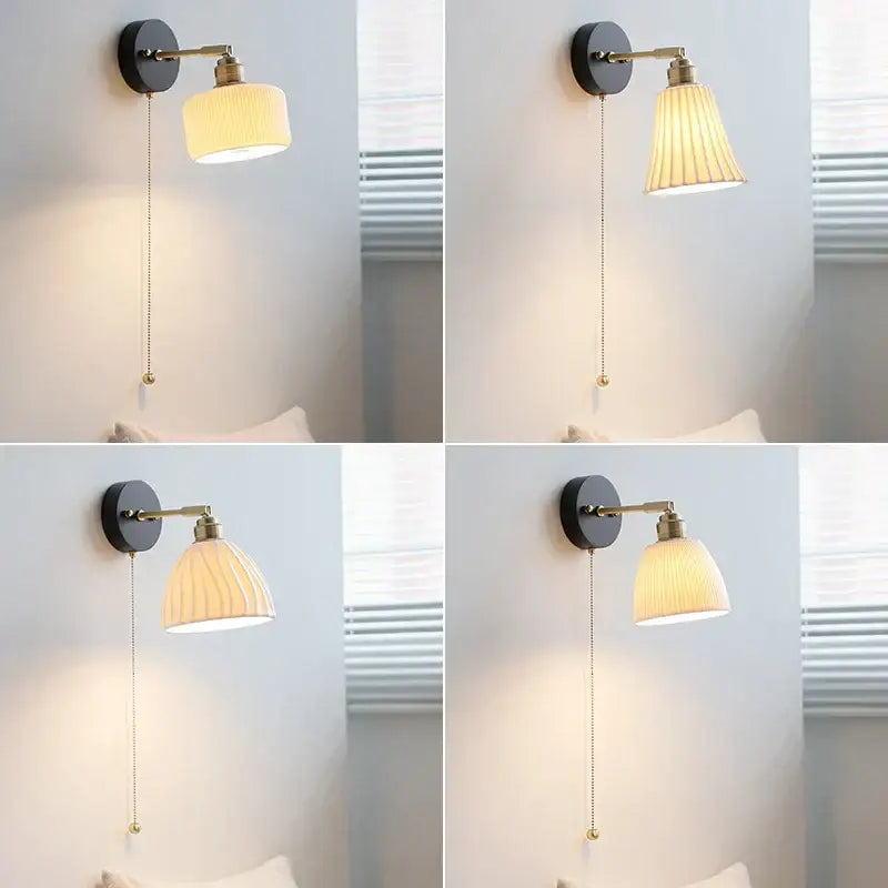 Copper Ribbed Glass Wall Lamp