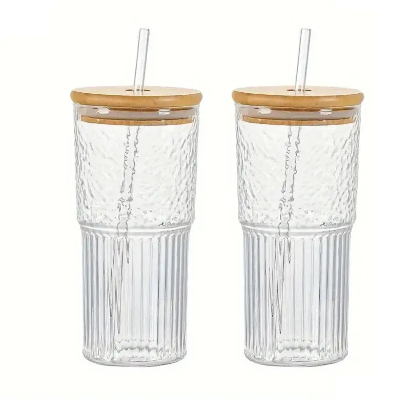 Ribbed Glass Drinking Cup