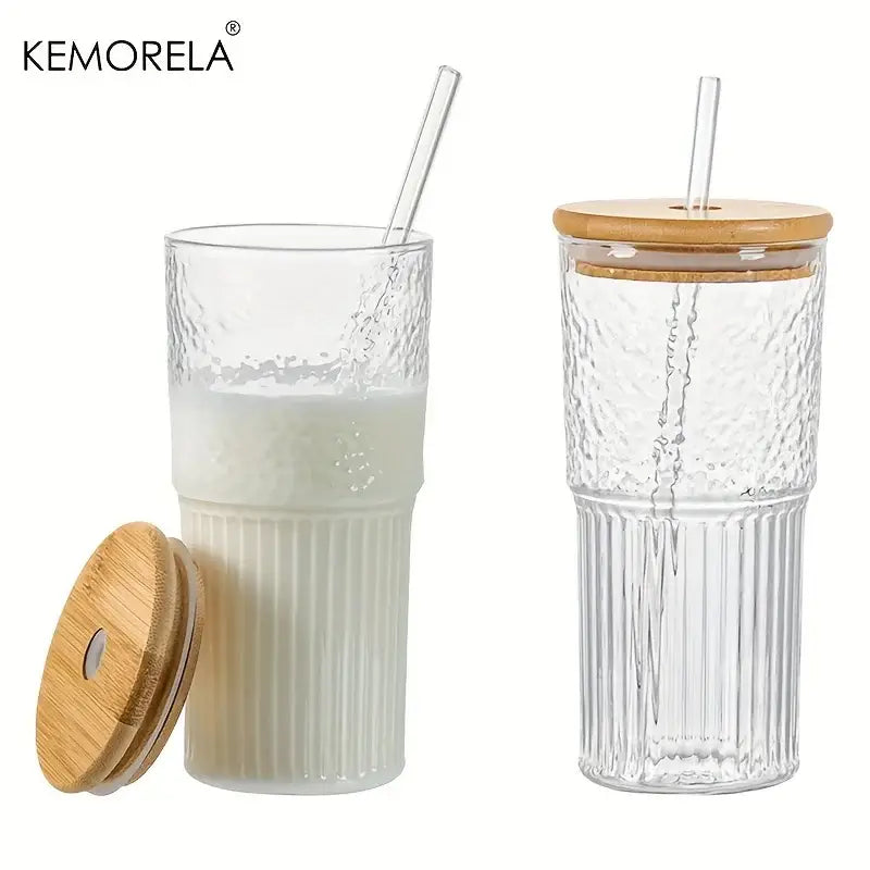 Ribbed Glass Drinking Cup