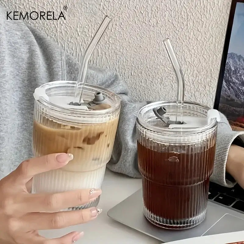 Striped Glass Cup Set