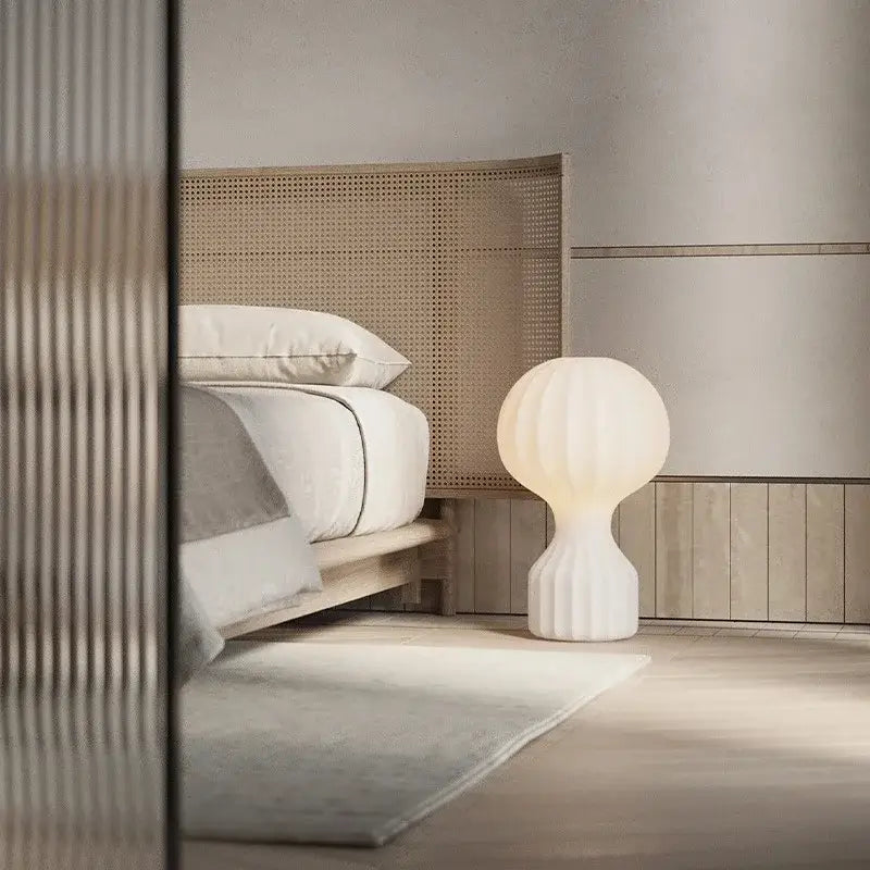 White Ceramic Silk Lamp