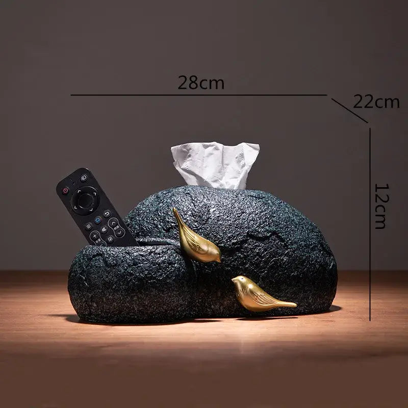 Black Gold Bird Tissue Box