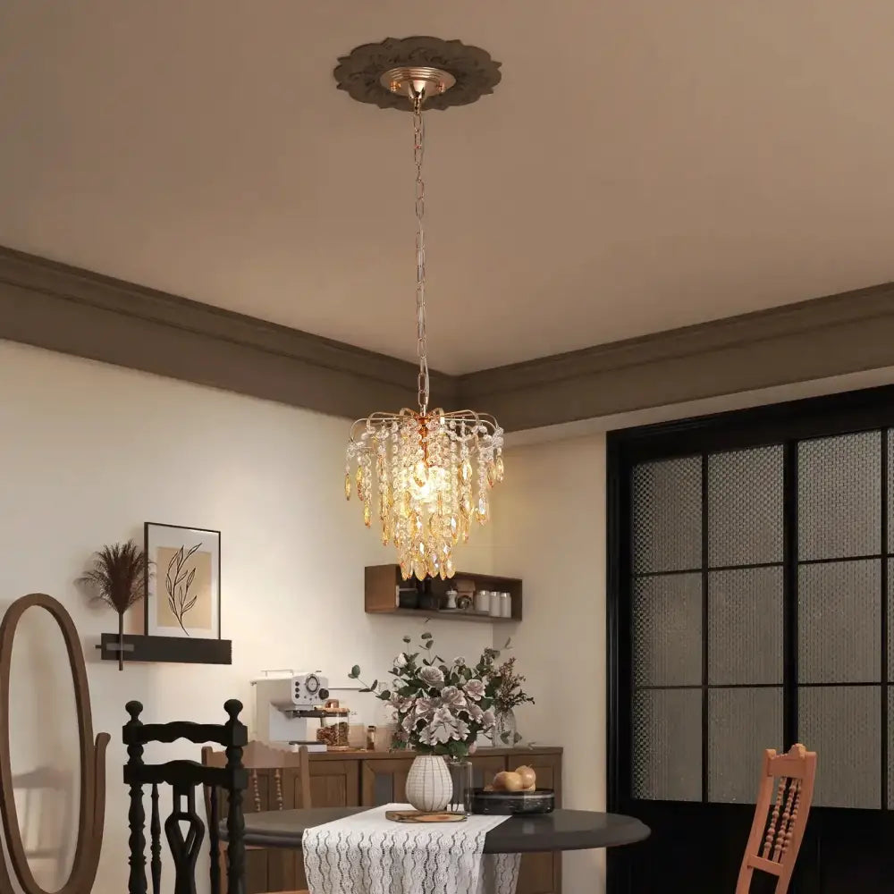 Gold Crystal LED Pendant