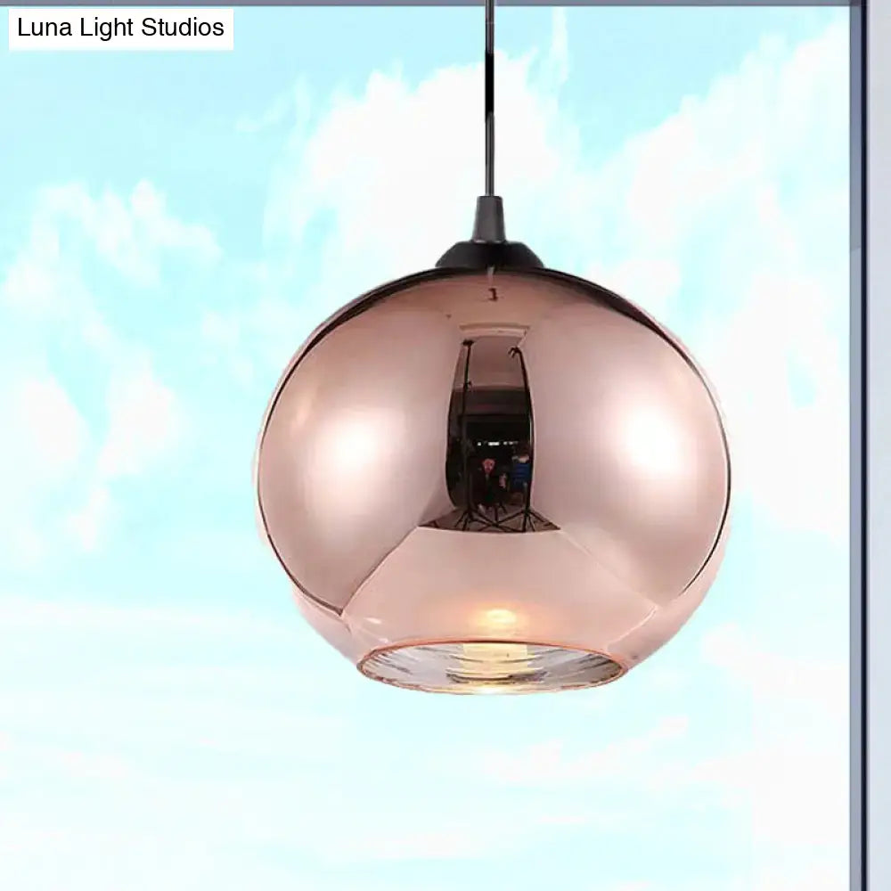 Copper Sphere Pendant Light