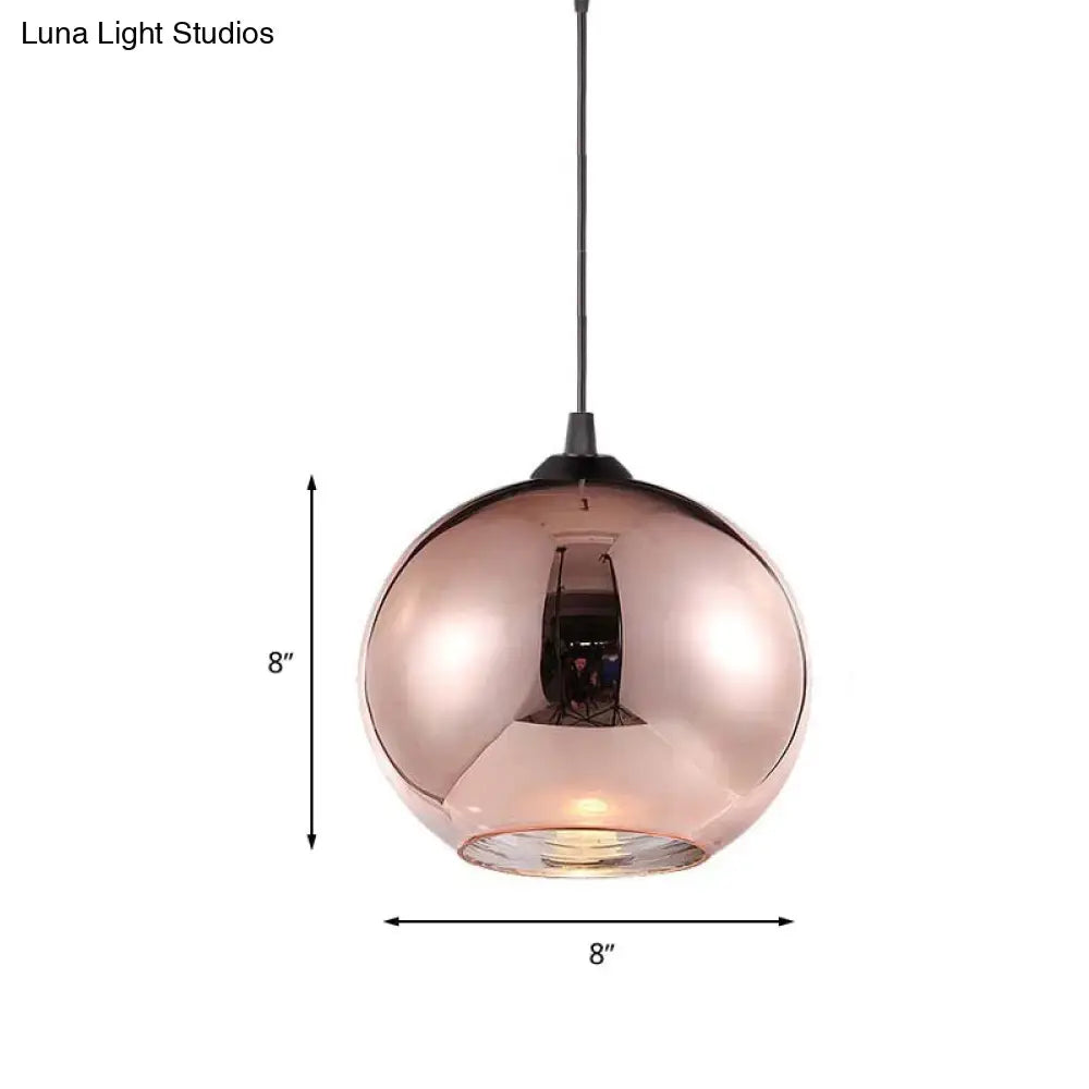 Copper Sphere Pendant Light