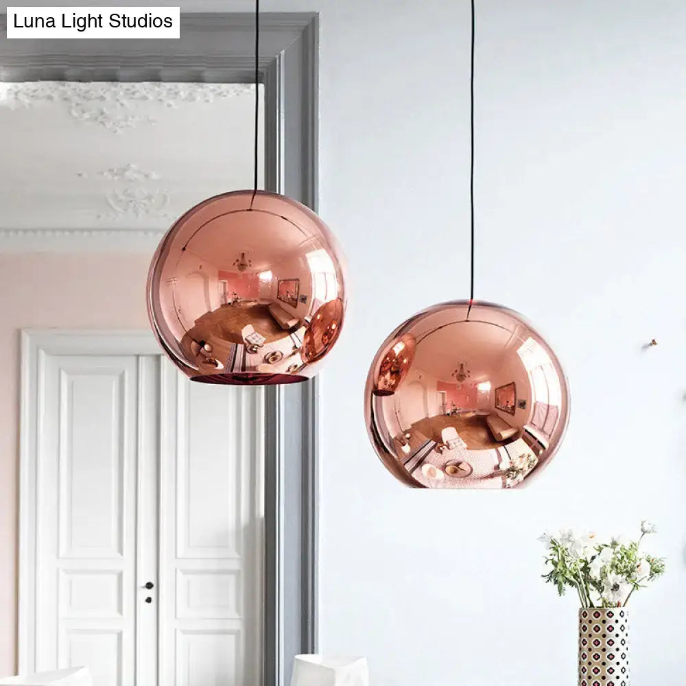 Copper Sphere Pendant Light