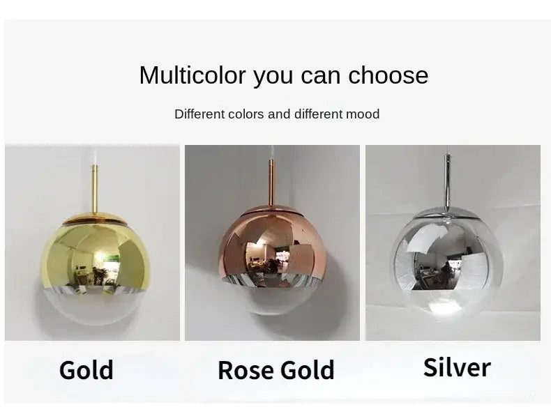 Gold Glass Pendant Light with Frosted Glass for Kitchen