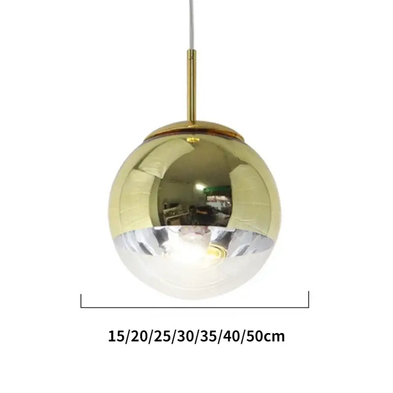 Gold Glass Pendant Light with Frosted Glass for Kitchen