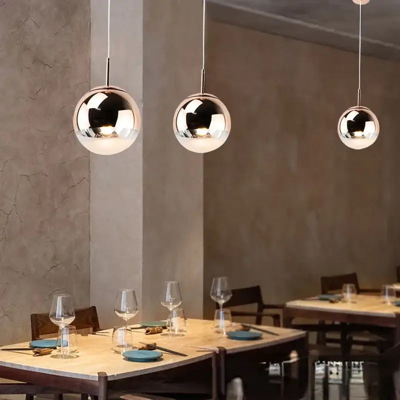 Gold Glass Pendant Light with Frosted Glass for Kitchen