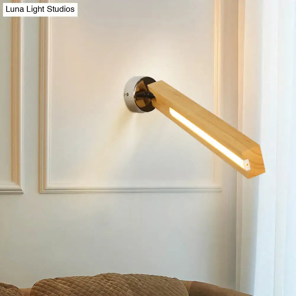 Beige Wood Wall Light