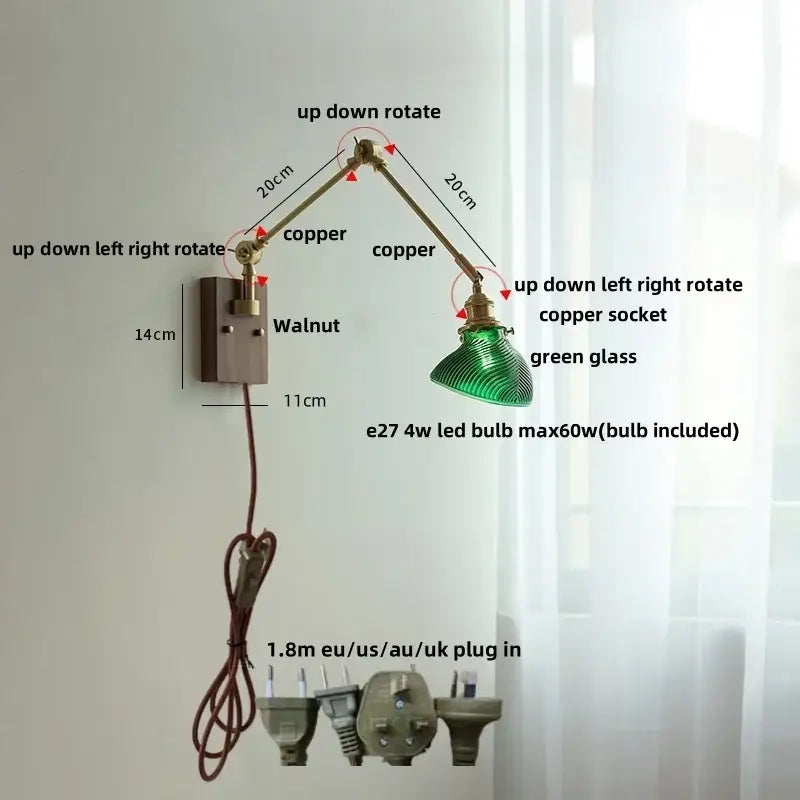 Brass Glass Wall Light