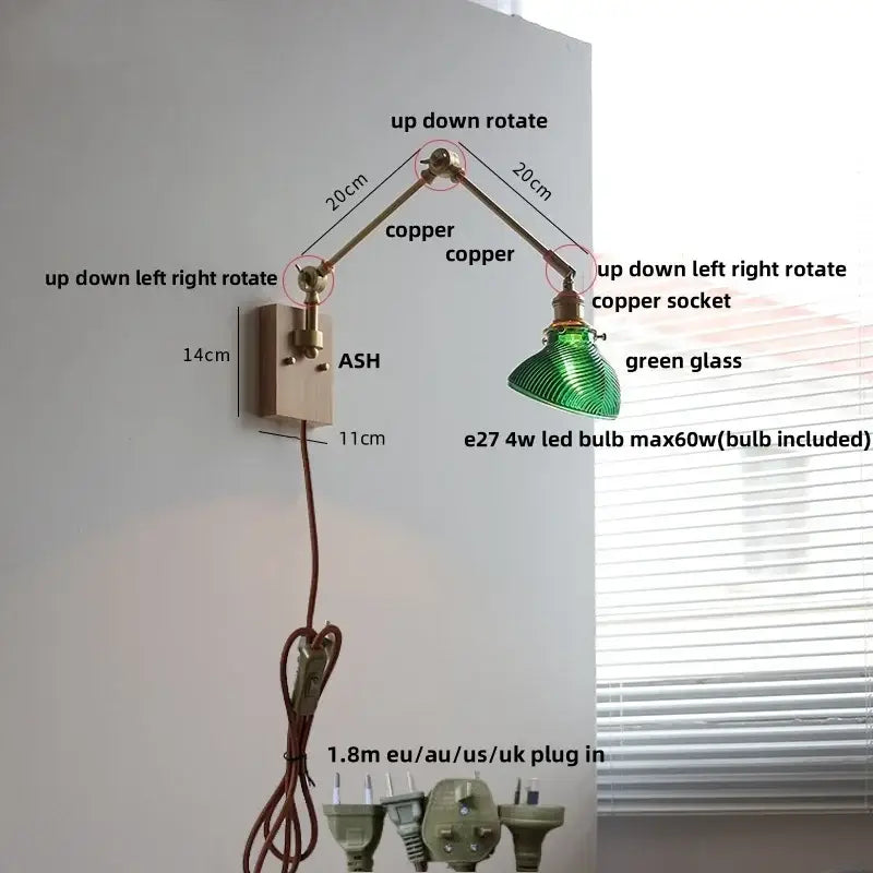 Brass Glass Wall Light