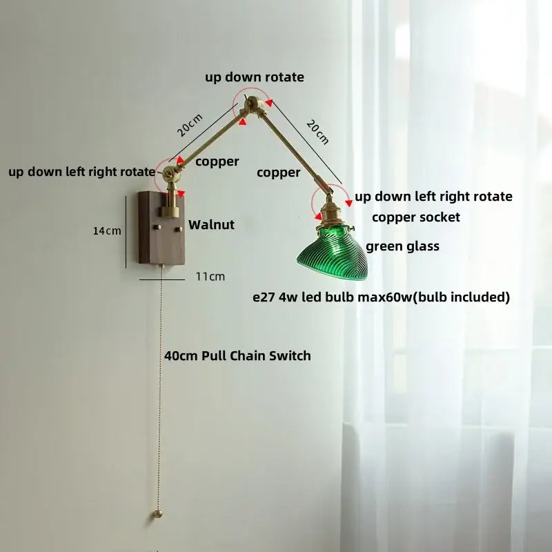 Brass Glass Wall Light