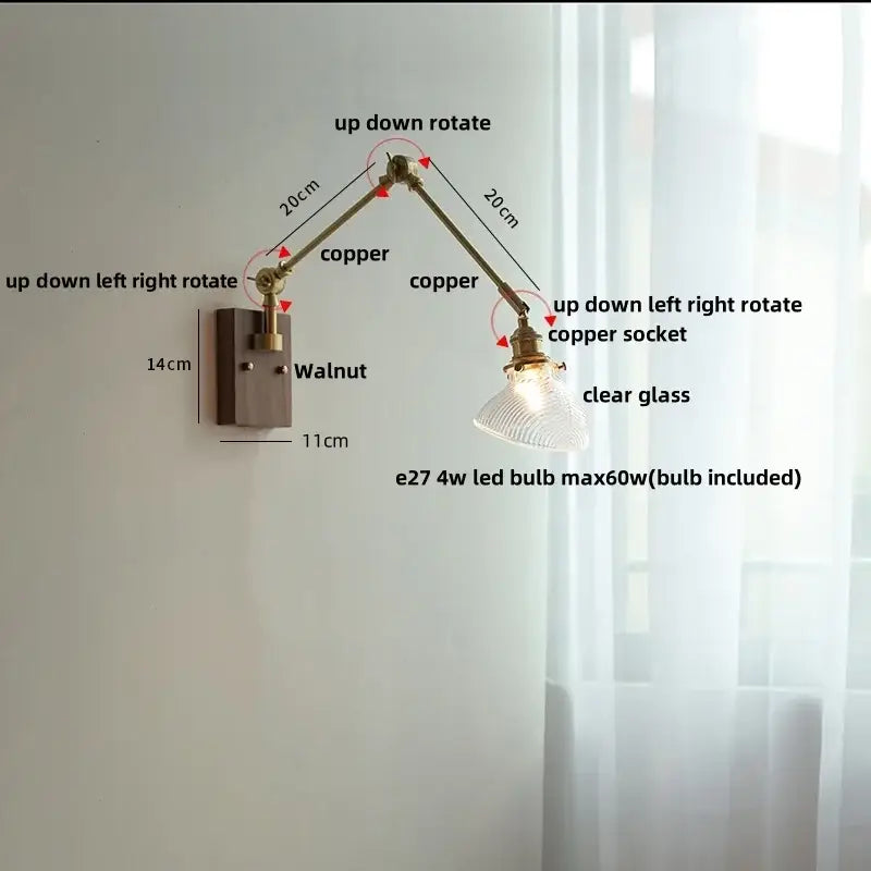 Brass Glass Wall Light