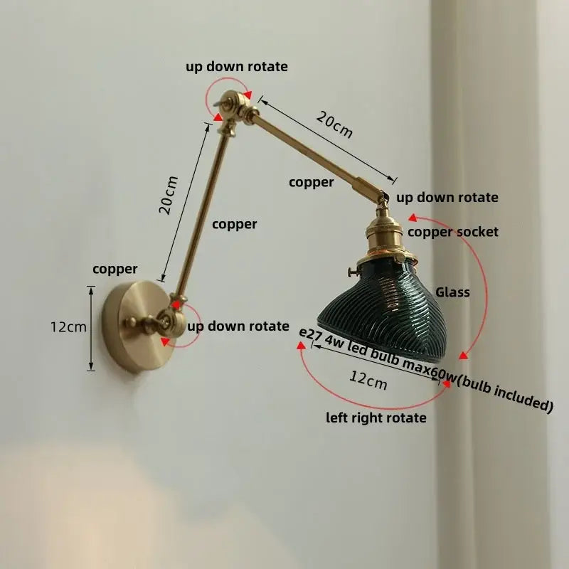 Brass Glass Wall Light