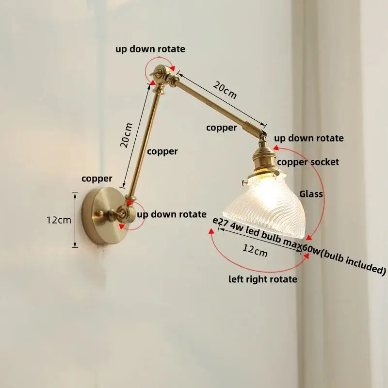 Brass Glass Wall Light